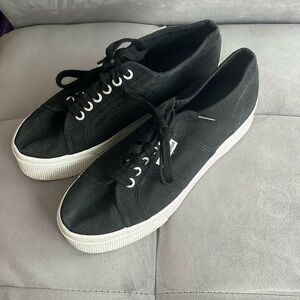 “Superga- Platform Black Sneakers size 9”